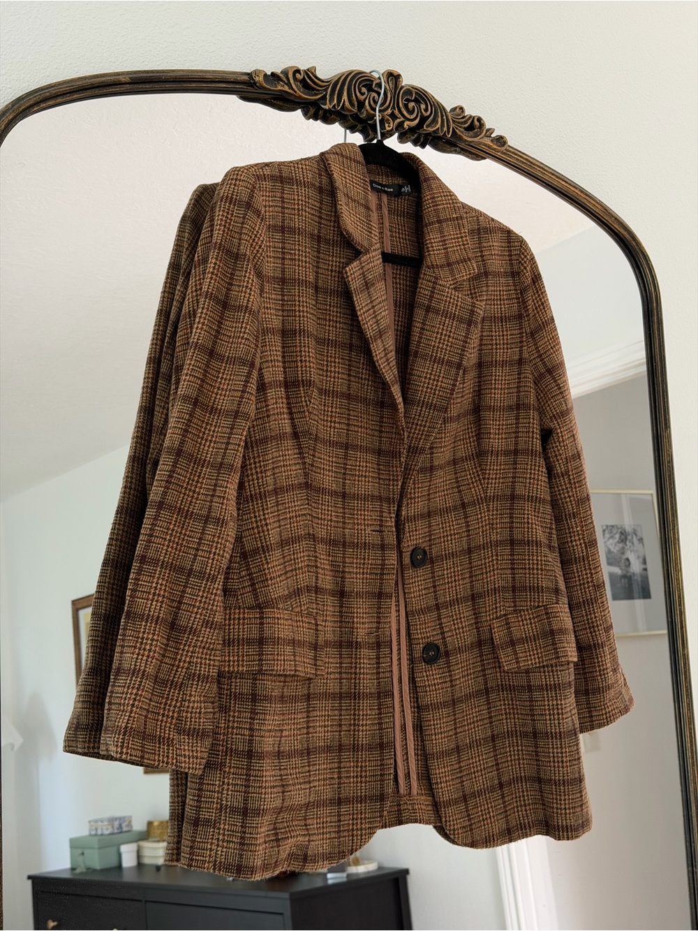 Doe & Rae Brown Plaid Blazer Jacket